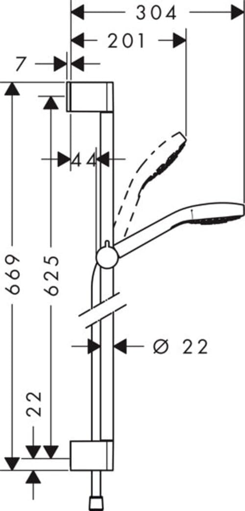 Detalle 2 de hansgrohe Croma Select E Vario – zestaw prysznicowy 9 l/min, 3 strumienie