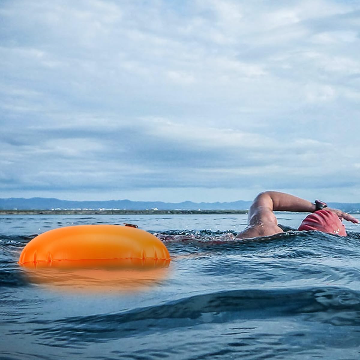 Thumbnail 4 de LUXHEIM 2er-Pack Schwimmboje Schleppschwimmer für Open Water – leuchtend, aufblasbar aus PVC