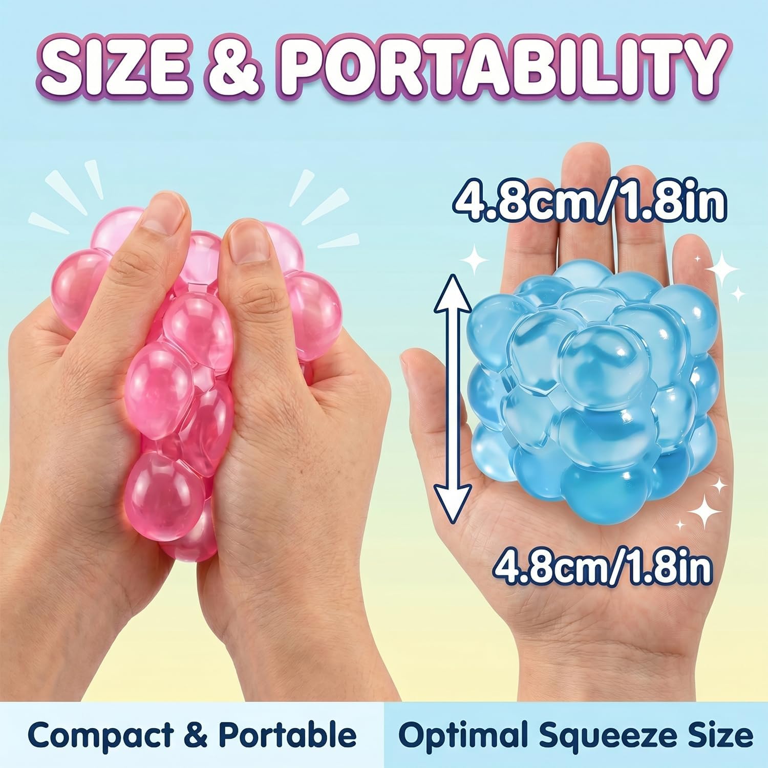 Detalle de LAHAND 4Pack Cube Bubble Squishy Fidget Toy: Slow Rising Stress Cubes for Anxiety Relief