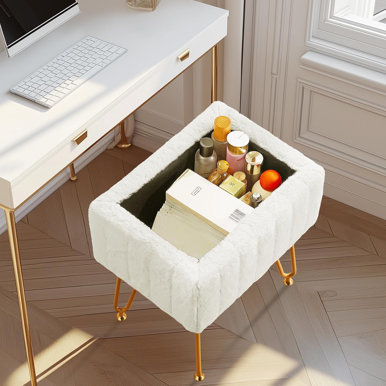 Thumbnail 1 de Sweetcrispy Vanity Stool, Off-White