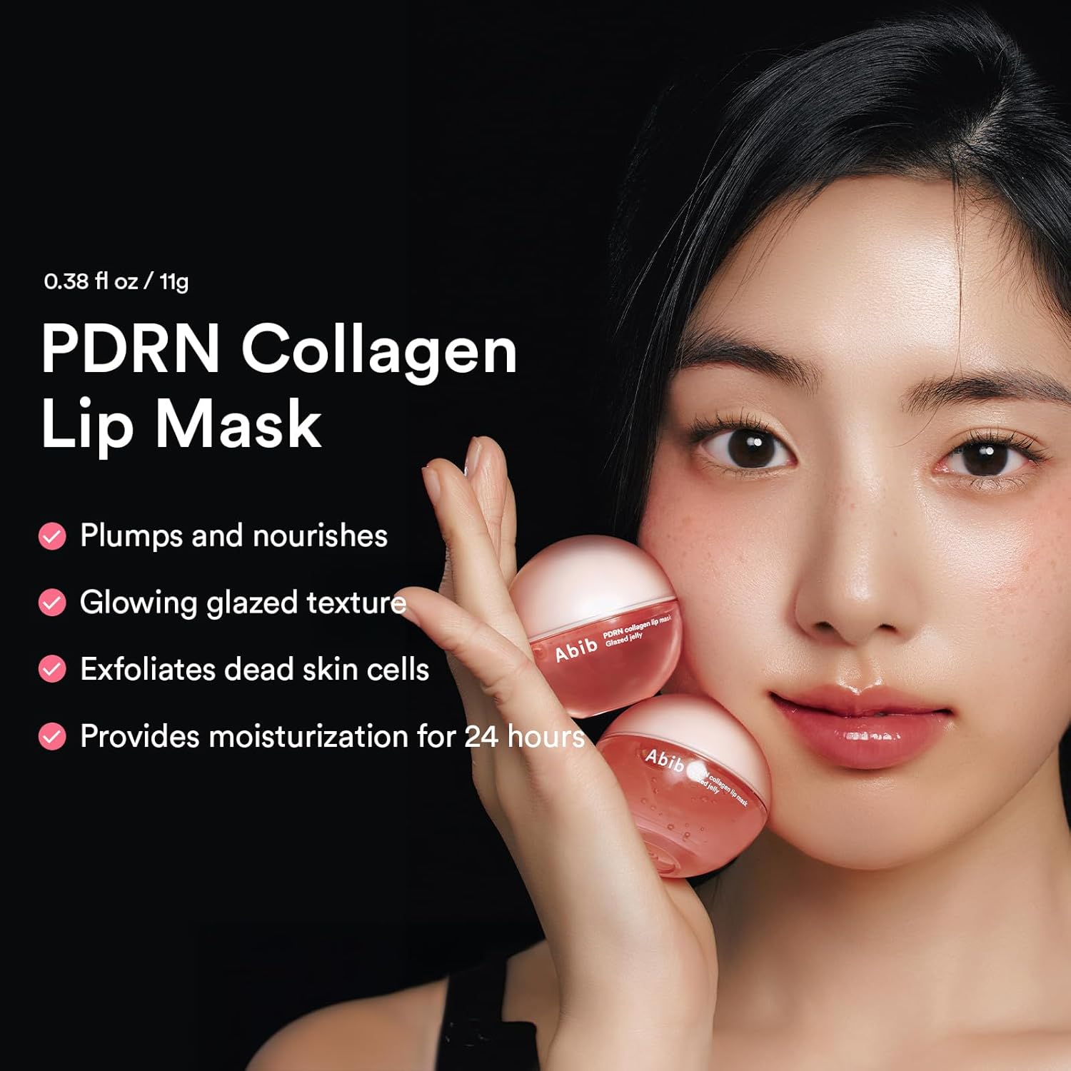 Detalle de Abib PDRN Collagen Lip Mask Glazed Jelly (0.38 fl oz) Overnight Sleeping Lip Butter Balm