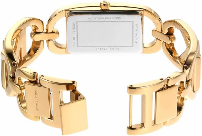 Detalle de Michael Kors Orologio Empire da donna in acciaio inox, cassa rettangolare e movimento al quarzo