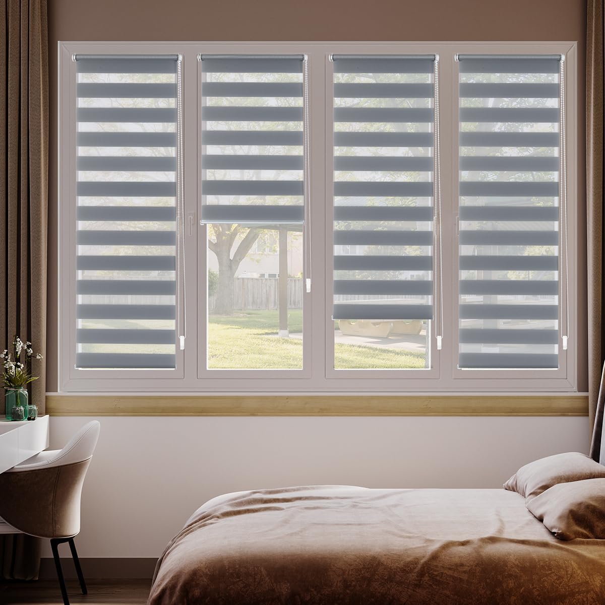 Thumbnail 6 de Sekey Doppelrollo Klemmfix ohne Bohren für Fenster – 80 cm breit, 80x150 cm, Grau