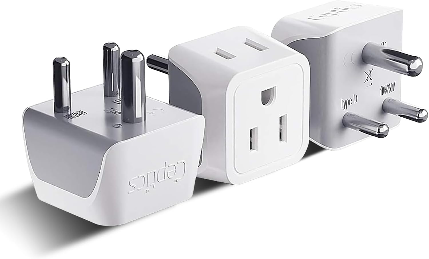 Detalle de Ceptics CT-10 India Plug Adapter 3-Pack ๐
