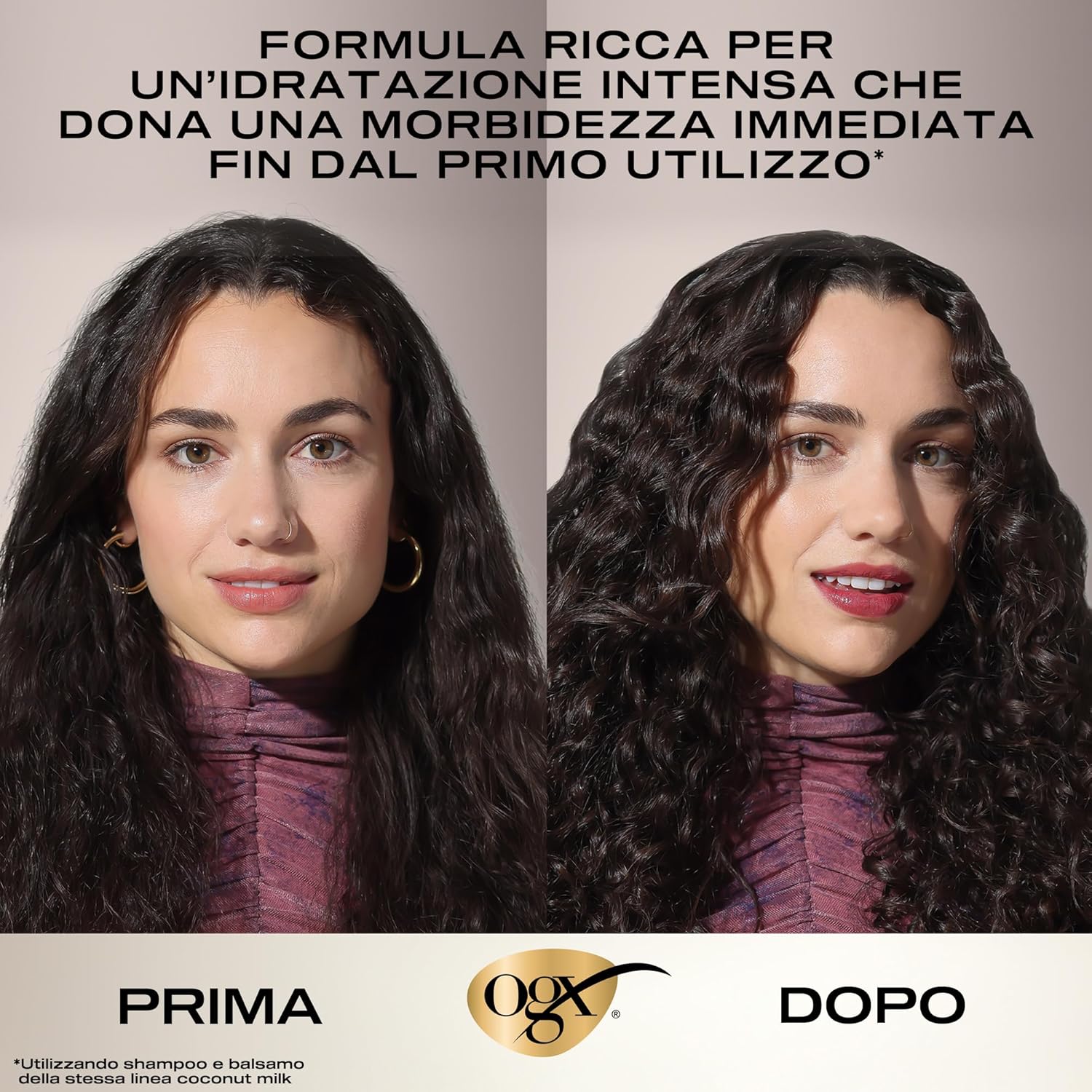 Thumbnail 4 de OGX Nourishing + Coconut Milk Conditioner: balsamo per capelli secchi con latte di cocco e proteine del latte (385 ml)