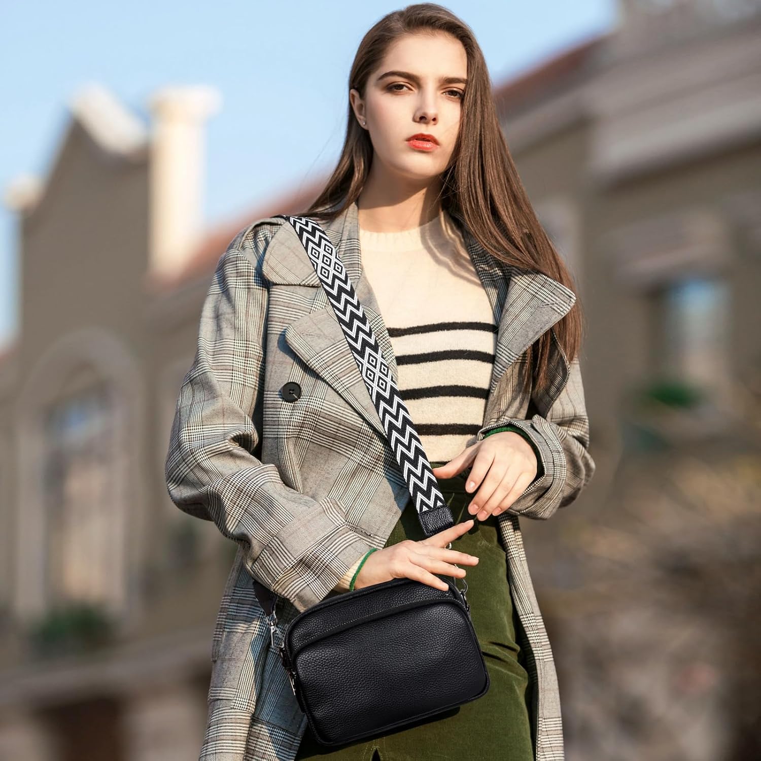 Thumbnail 2 de TANTOMI Umhängetasche Damen Leder 20,5 x 14,5 cm