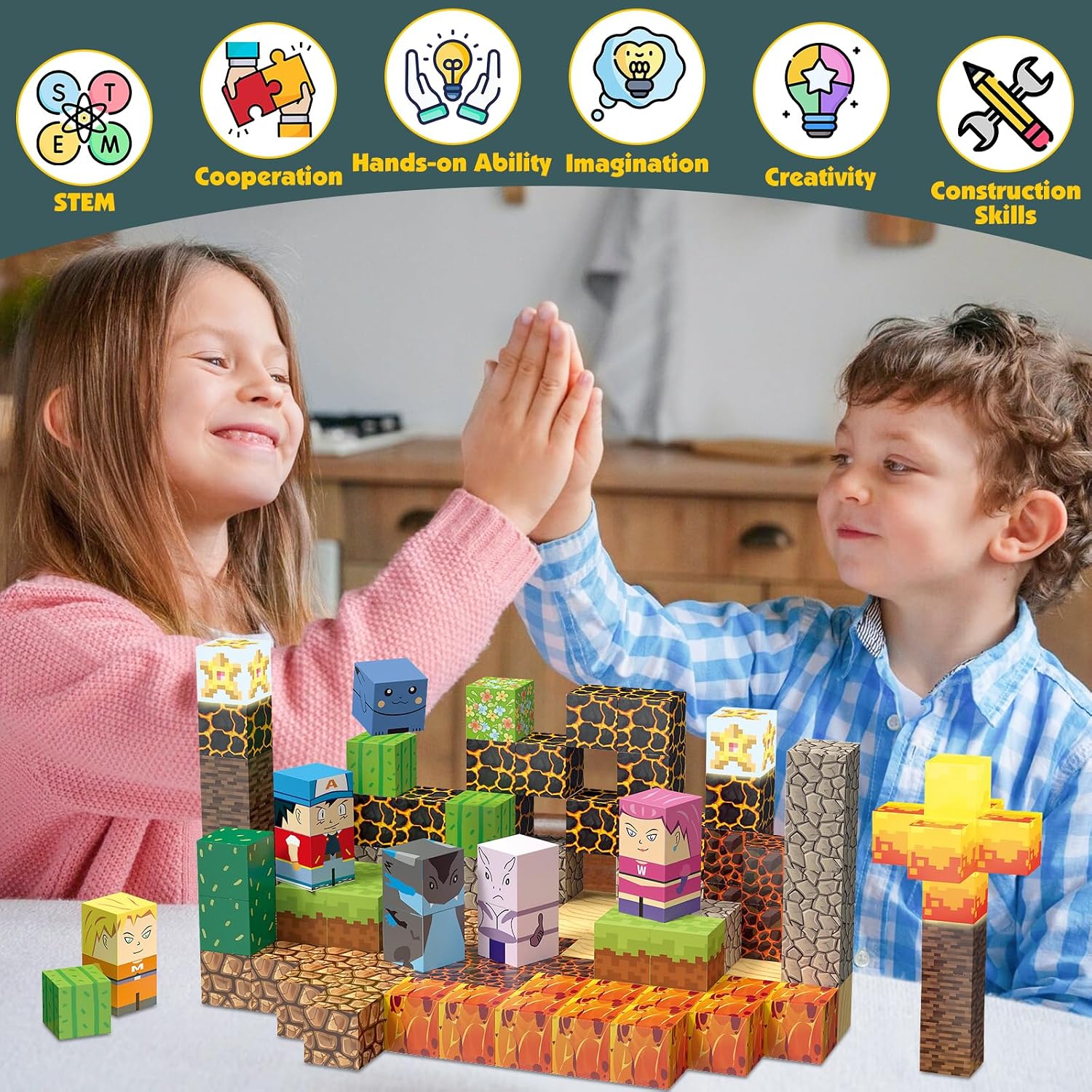 Thumbnail 4 de YUNGOWN 200PC Magnetic Building Blocks Set for Kids 3+ 🧱