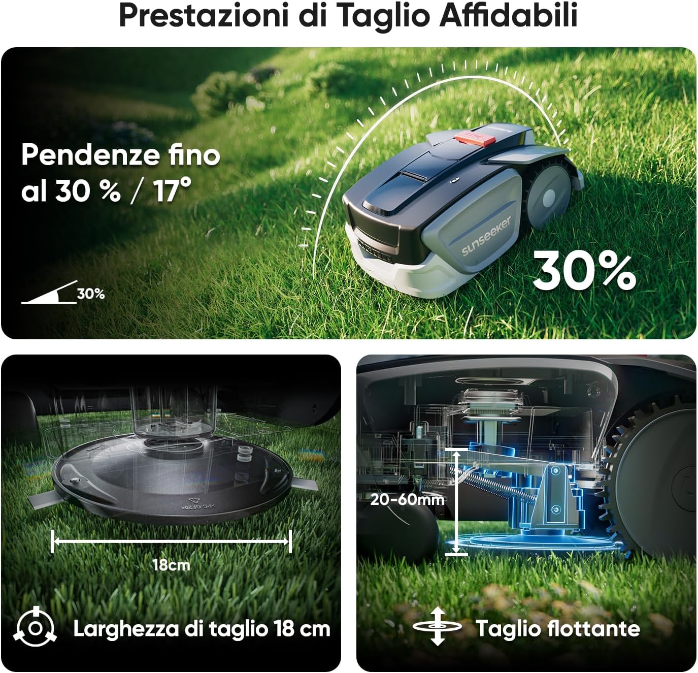 Thumbnail 6 de Sunseeker S3: Robot Tagliaerba Senza Filo per Giardini fino a 800 m² con RTK + Vision