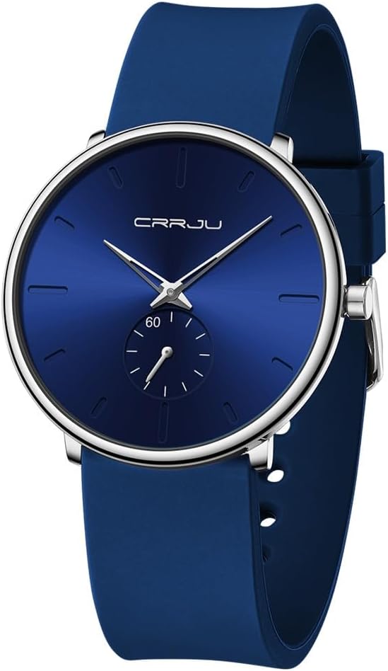 Thumbnail 6 de CRRJU Herren Uhren – Ultraleichtes Minimalismus-Chronograph-Design mit Silikonarmband