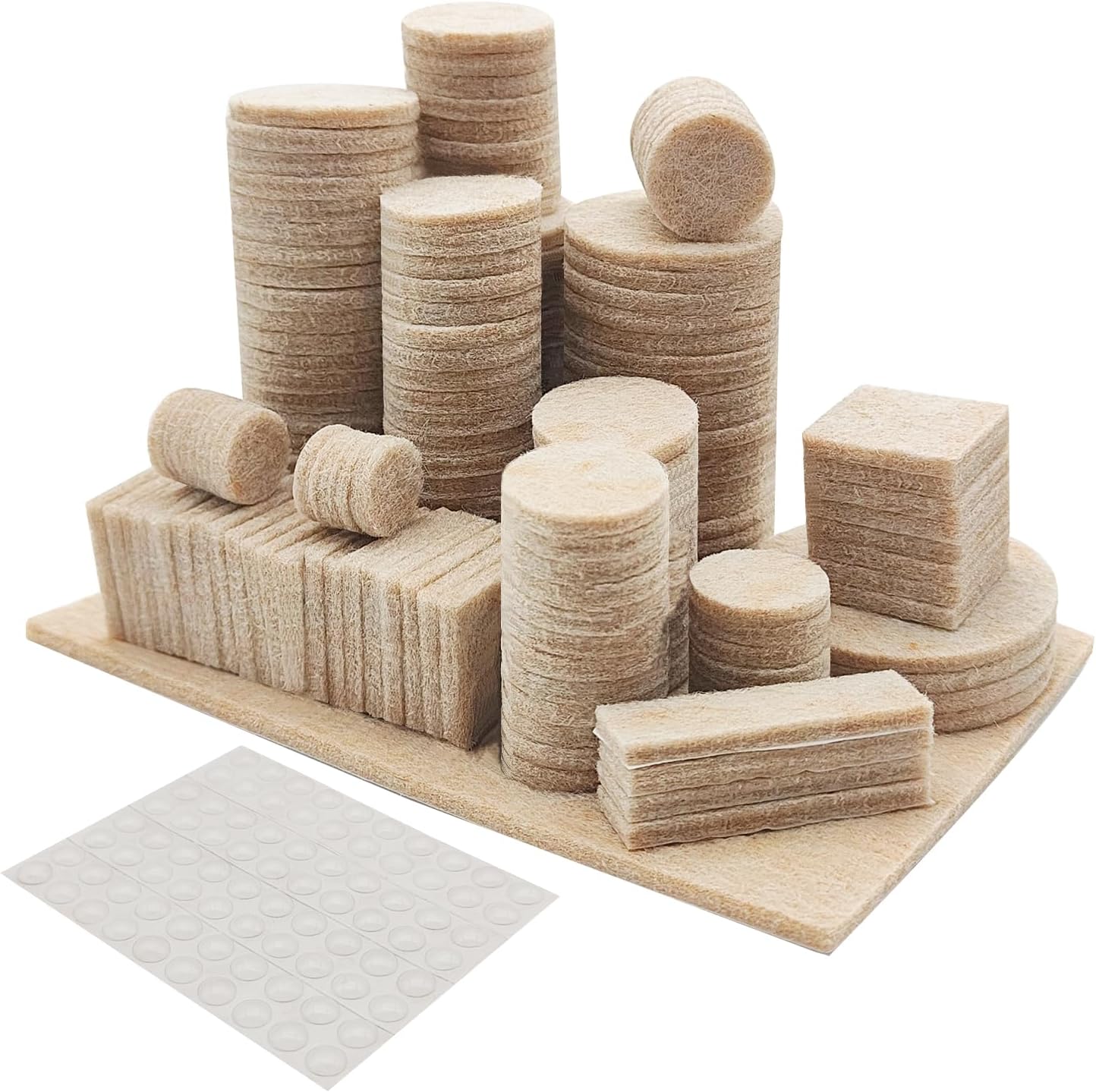 Thumbnail 6 de CKANDAY 320-Pack Furniture Felt Pads with 80 Rubber Cabinet Bumpers
