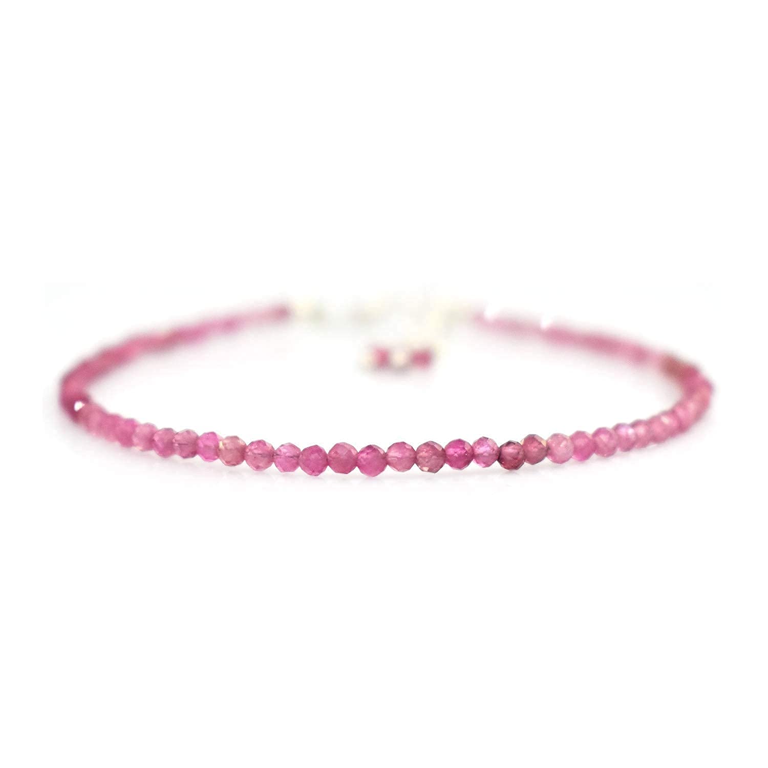 Thumbnail 6 de Gempires Natural Garnet Beads Bracelet – 7" with 1" Extender, Gold Plated Garnet Bead Bracelet