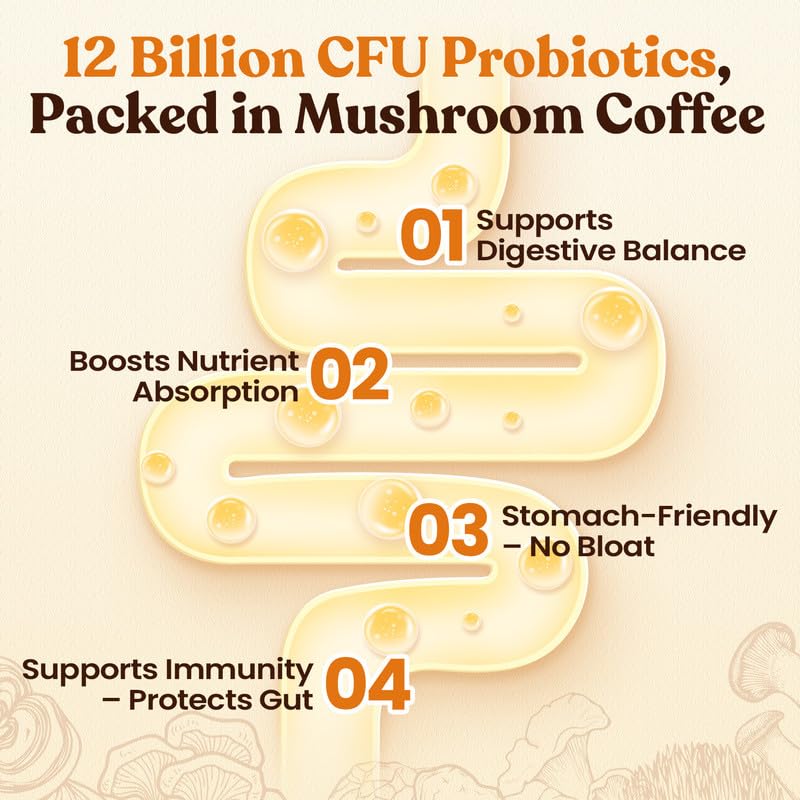 Detalle 2 de Venture Pal Mushroom Coffee, 12-Mushroom Arabica Blend with Probiotics