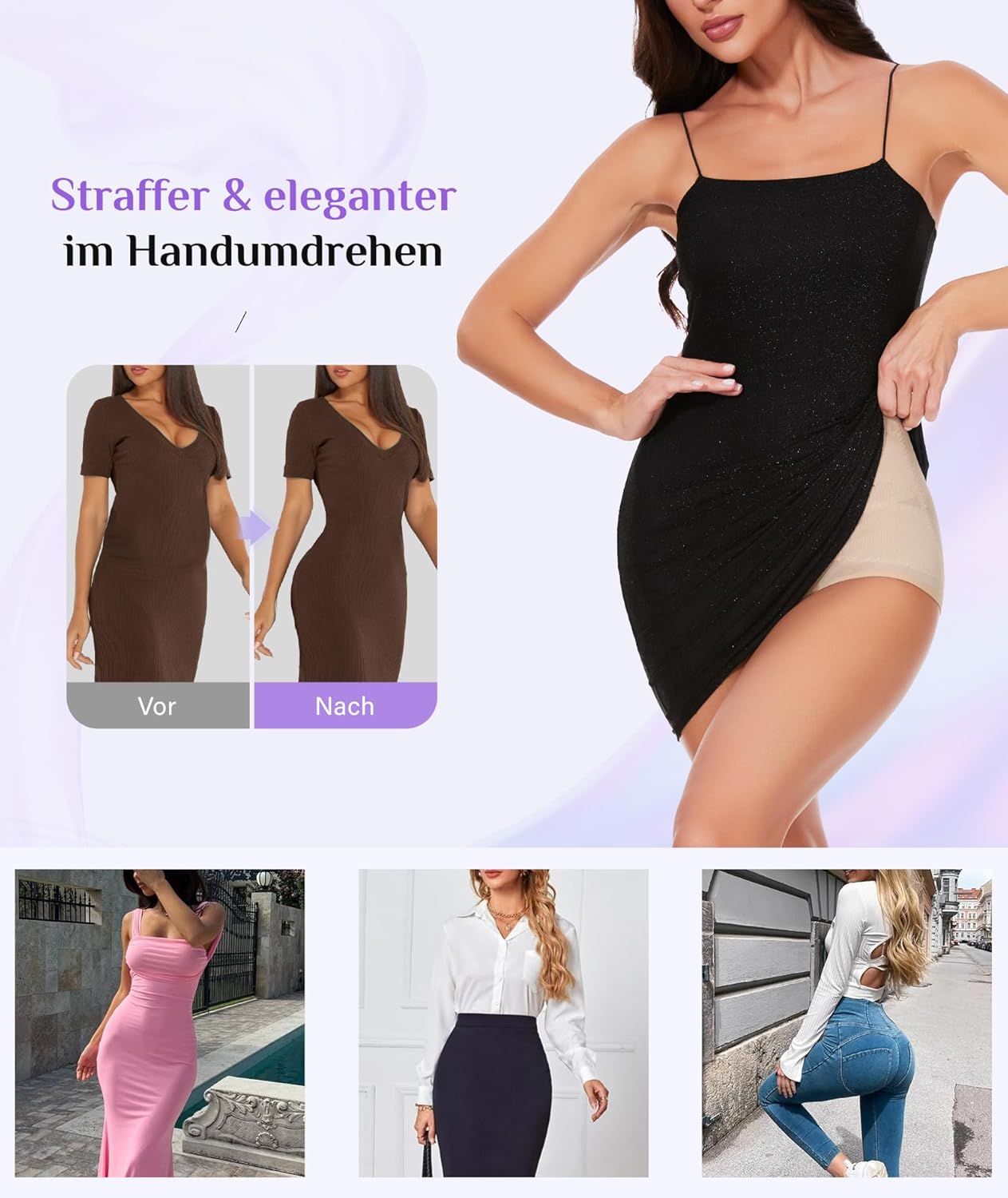 Detalle de YADIFEN Damen Shapewear Bauchweg Hochtaillierte Miederhose – Figurschmeichler mit komfortablem Mesh