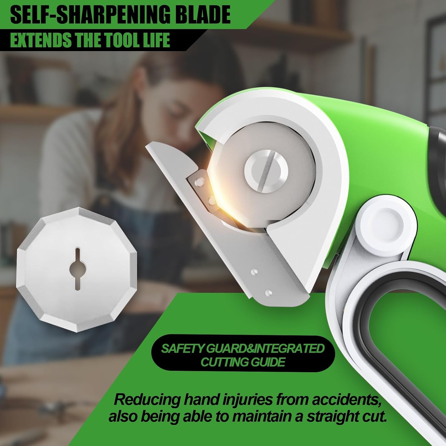 Detalle de ZEITE ZPT-SC-40R 4V Cordless Electric Scissors with Self-Sharpening Blade
