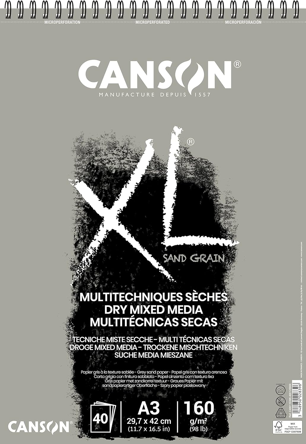 Thumbnail 4 de Canson XL Sand Grain – Album papier sablé A3 160 g/m², naturel (40 feuilles)