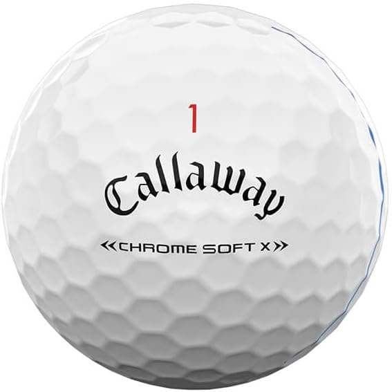 Detalle de Callaway Chrome Soft X Golf Balls (Triple Track, Yellow) for high-speed spin and control