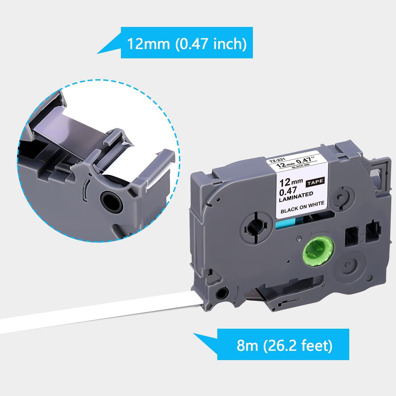 Thumbnail 2 de TZE-231 Compatible Label Tape 12mm 6-Pack