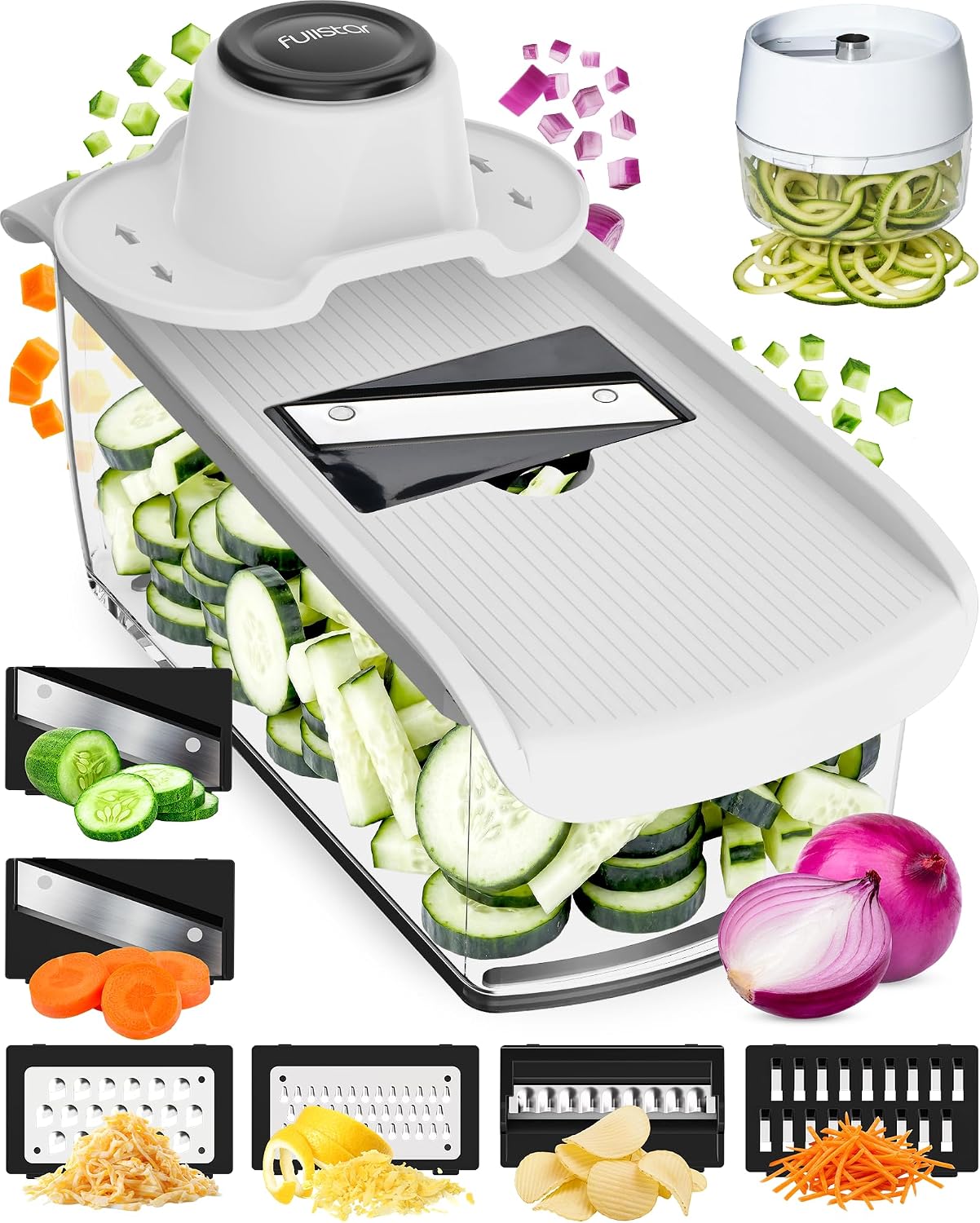 Thumbnail 5 de Fullstar 6-in-1 Mandoline Slicer (White) with Safety Glove