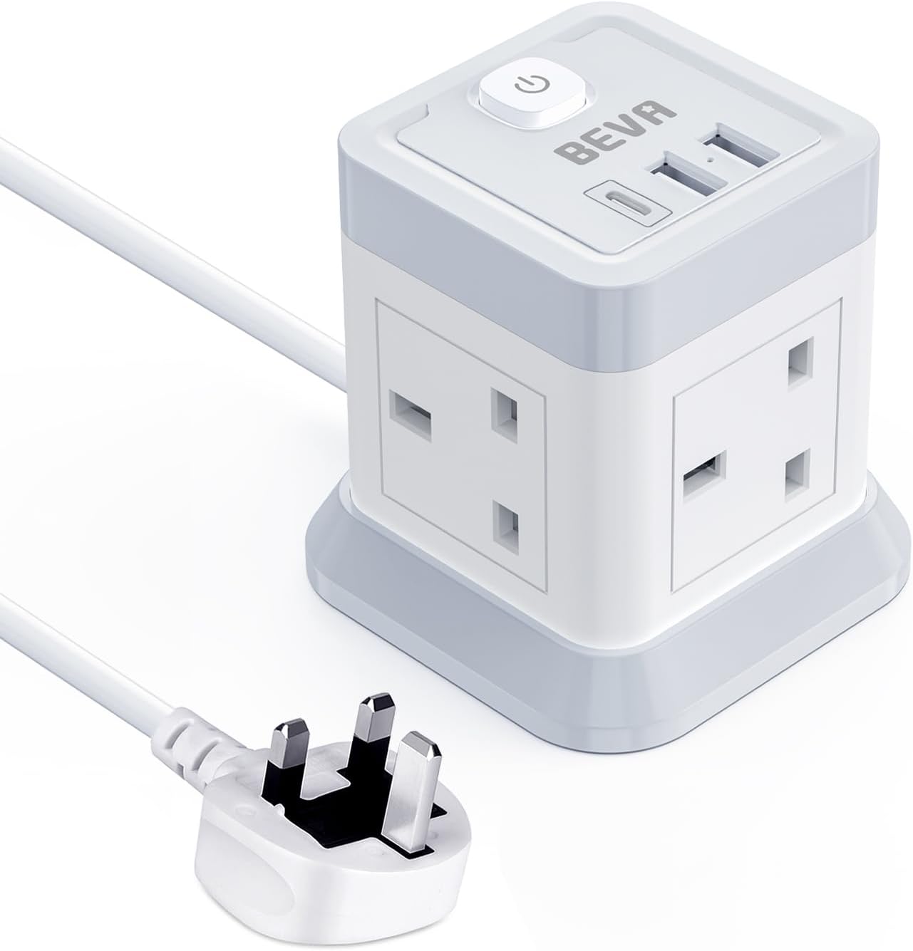 Detalle de BEVA 4 Gang Extension Socket with 3 USB 3m