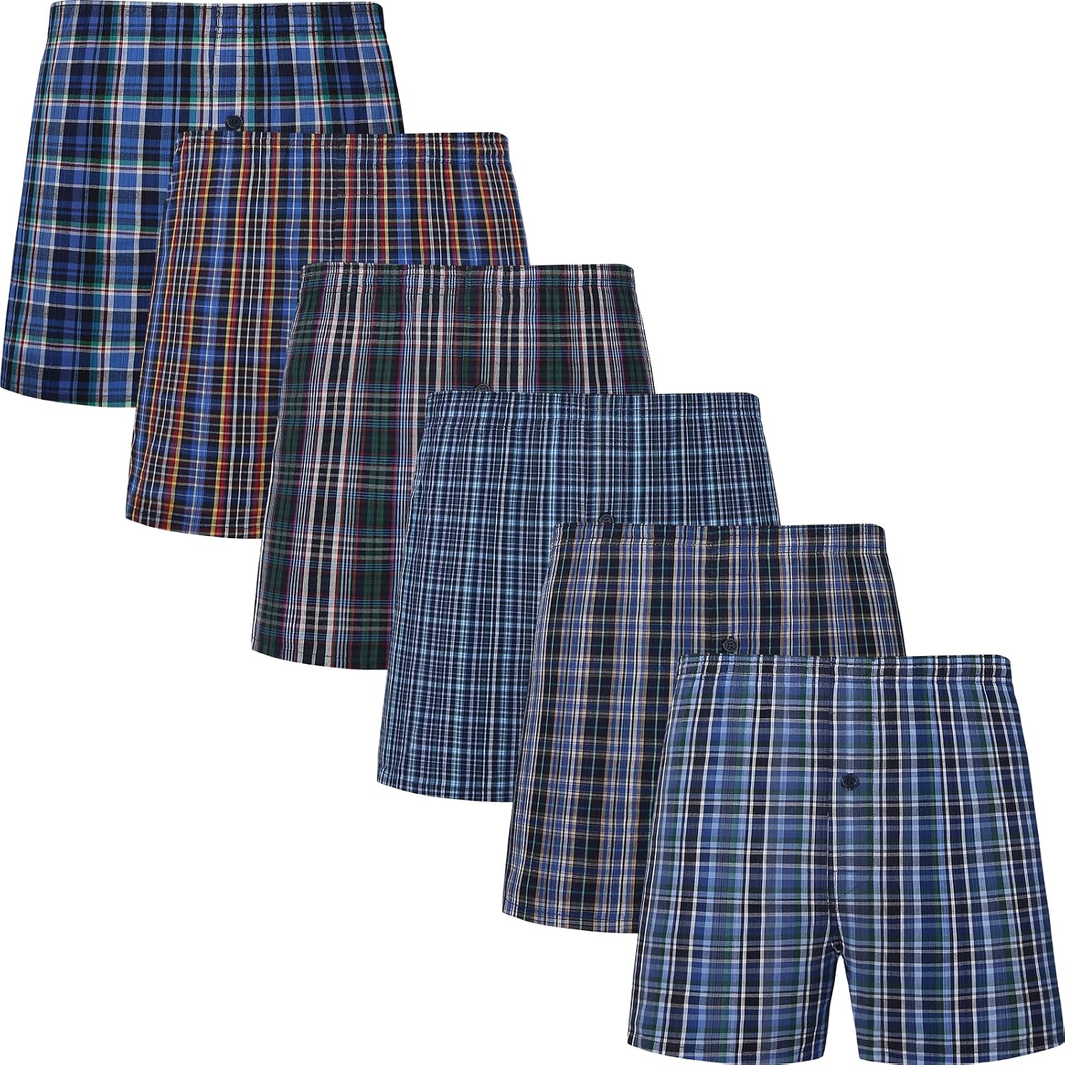Detalle de JupiterSecret Boxer Uomo in cotone 100% a quadri (6 o 12 pezzi) traspiranti