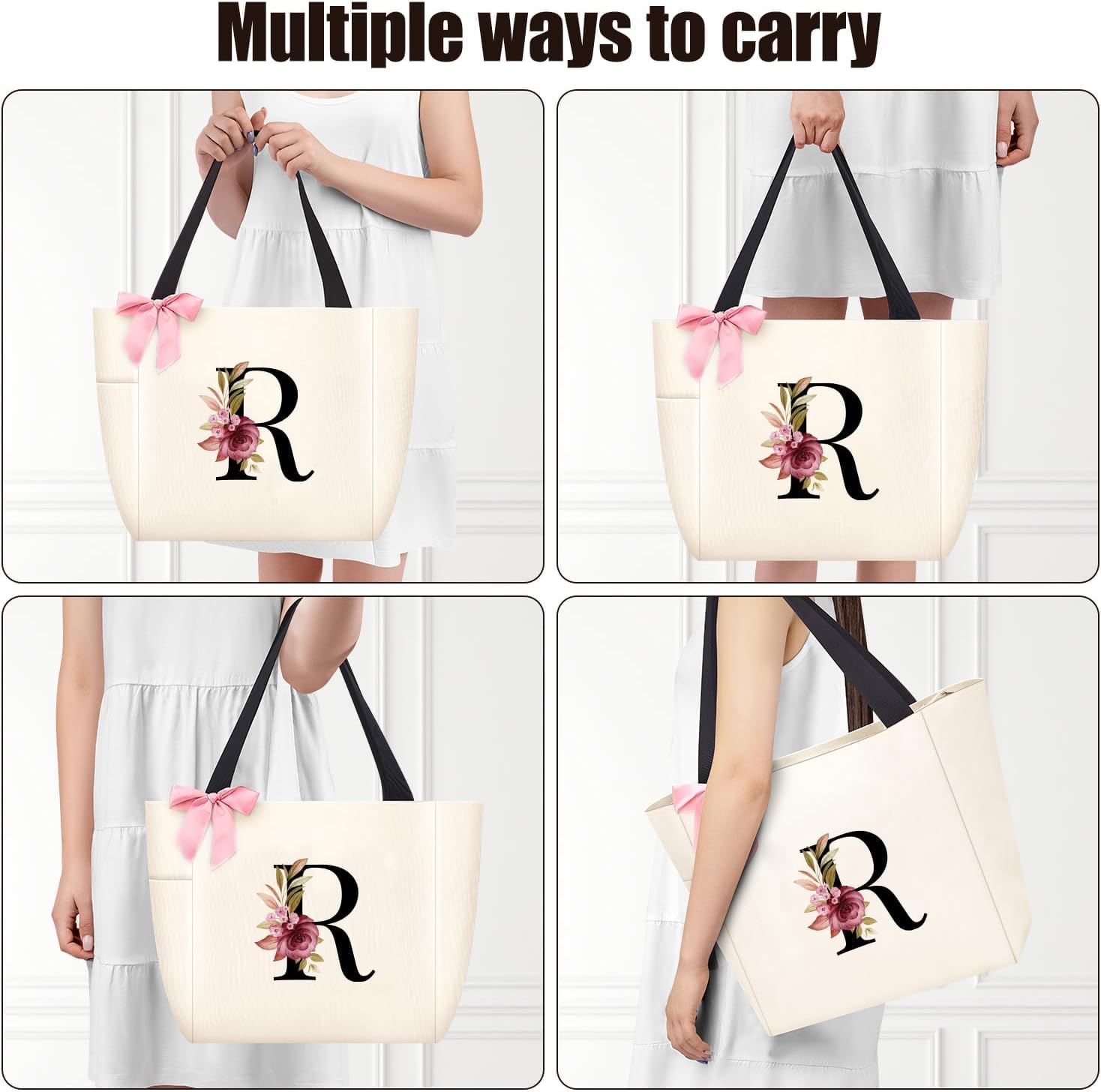 Thumbnail 4 de Personalised Initial Tote Bag 46 x 17 x 30 cm
