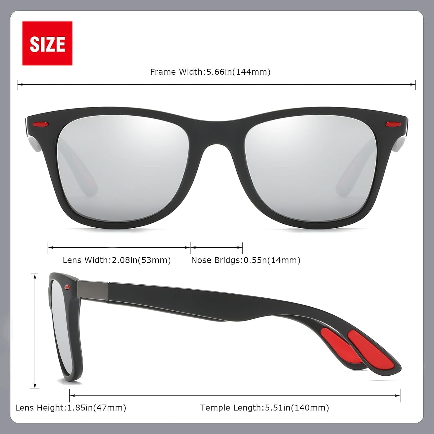 Thumbnail 2 de Perfectmiaoxuan Occhiali da sole polarizzati UV400 in TR90 per uomo e donna