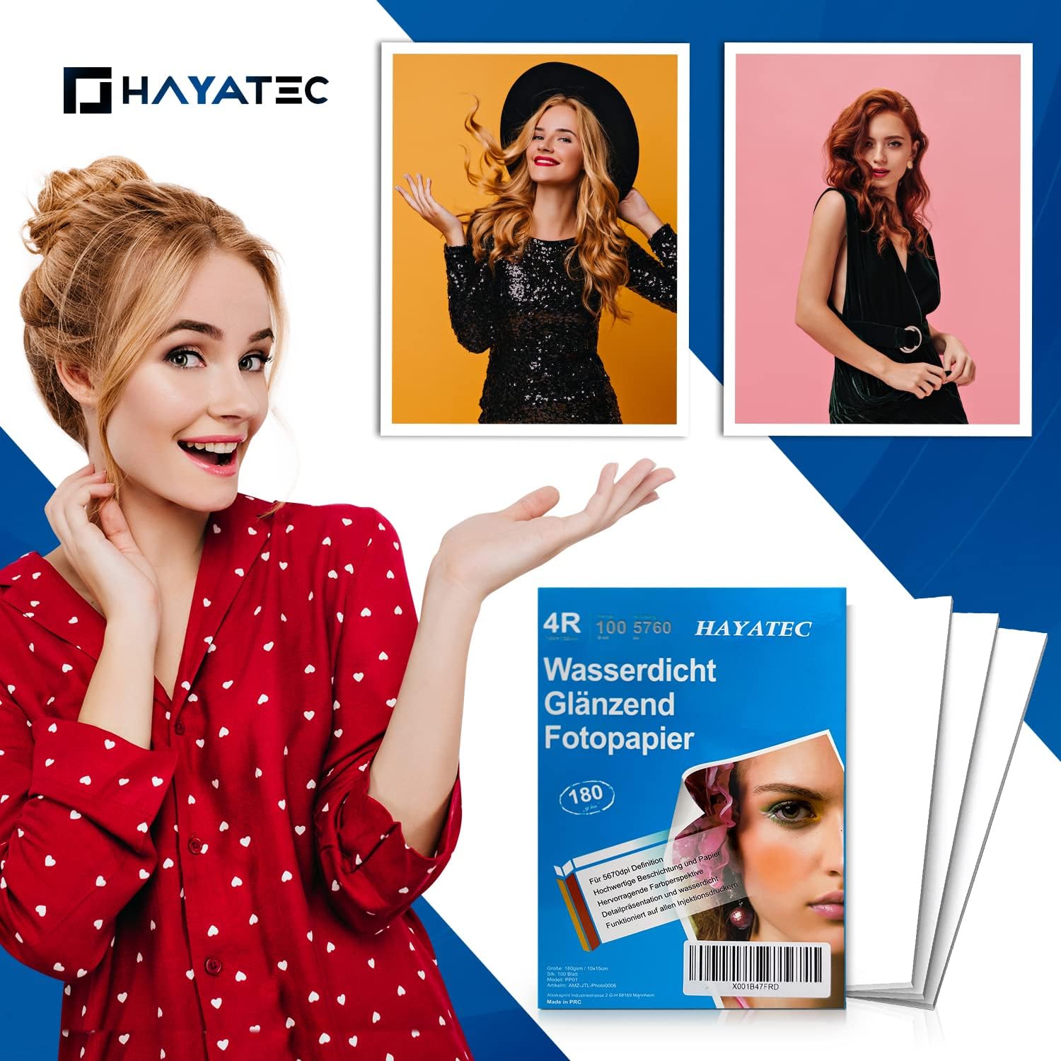 Thumbnail 3 de 100 Blatt Fotopapier 10x15 cm hochglänzend für Tintenstrahldrucker, 180 g/m²