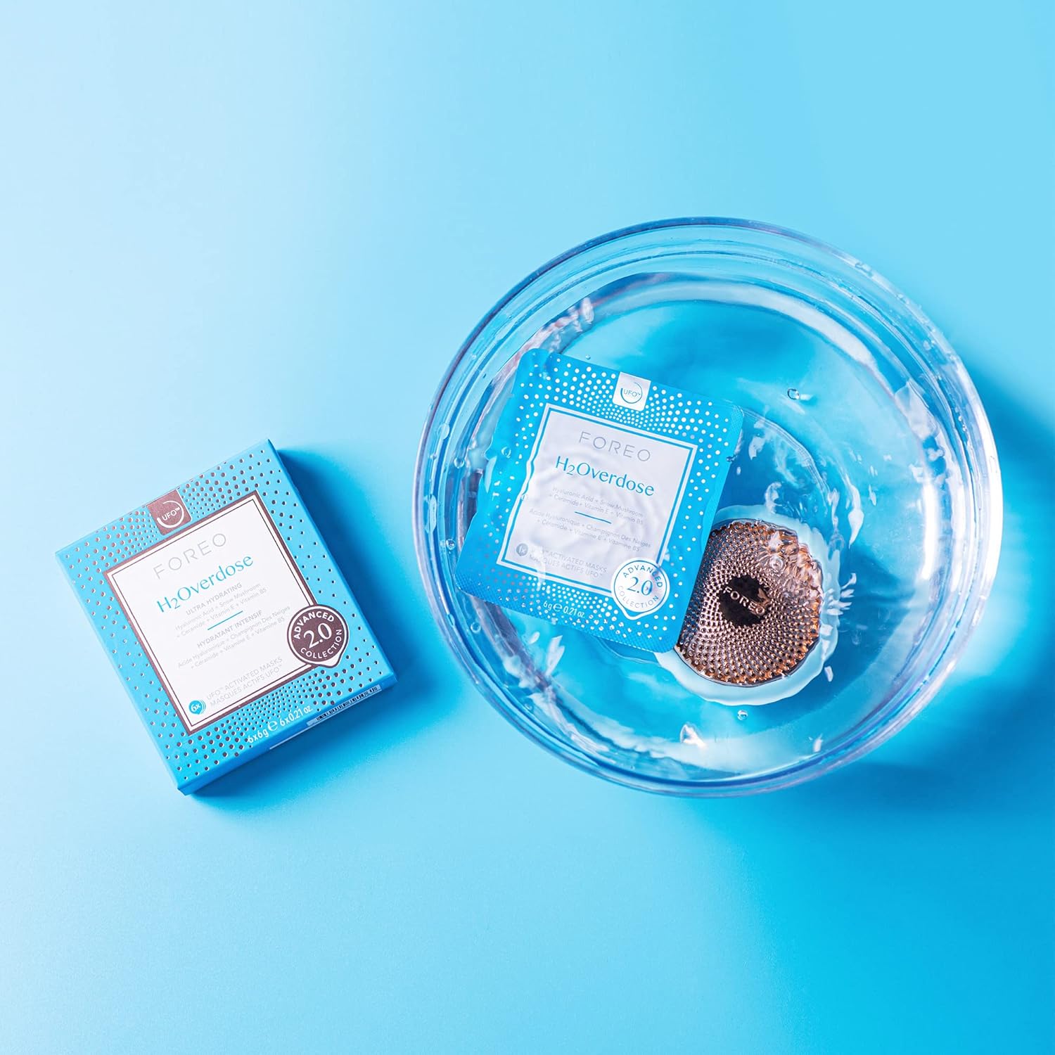 Thumbnail 4 de FOREO H2Overdose Advanced Collection 2.0 – Maschere viso idratanti UFO, kit da 6 pezzi con acido ialuronico e vitamina E