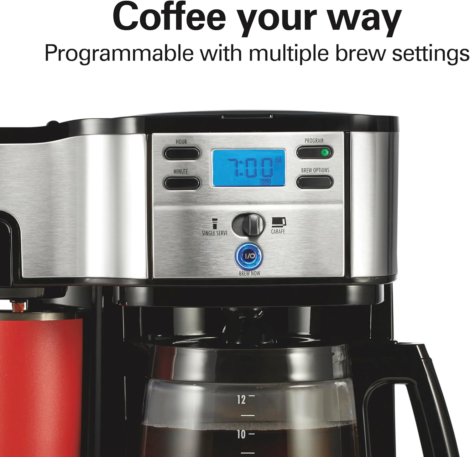 Thumbnail 5 de Hamilton Beach 2-Way Programmable Coffee Maker 12-Cup Glass Carafe