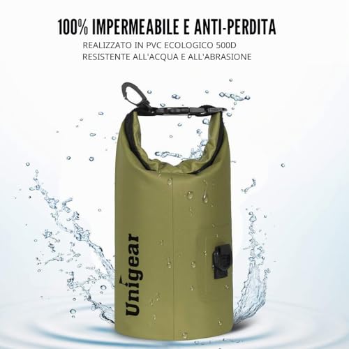 Detalle de Unigear Borsa impermeabile da escursionismo: 2–40 L, robusta e versatile per ogni attività