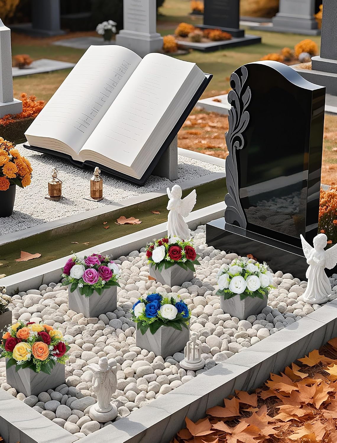 Thumbnail 4 de BLOSMON Autumn Artificial Grave Flowers 25 cm