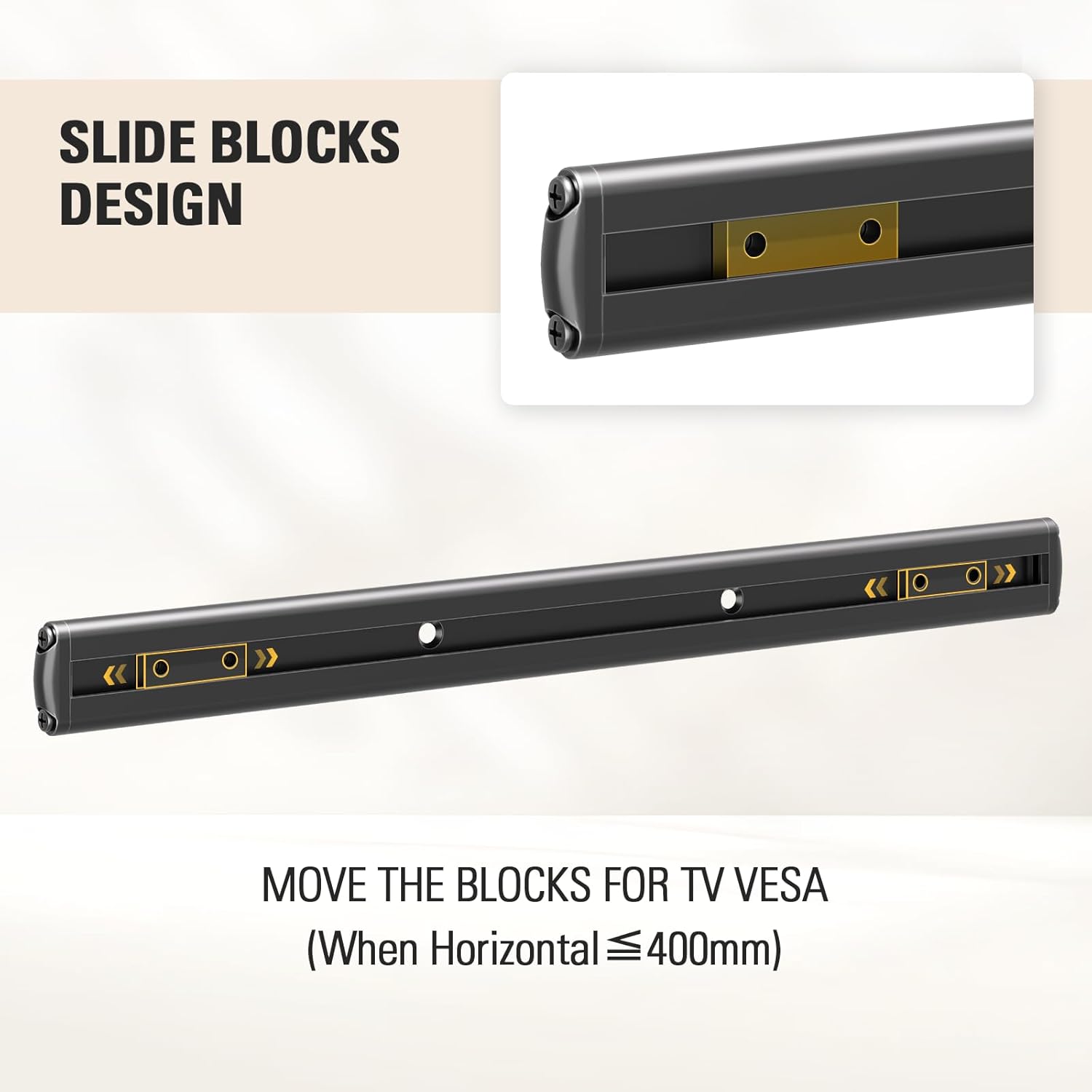 Detalle de Mounting Dream Soundbar Mount for Sonos Beam — Easy Access Sliding Block Bracket for TVs up to VESA 600x400mm