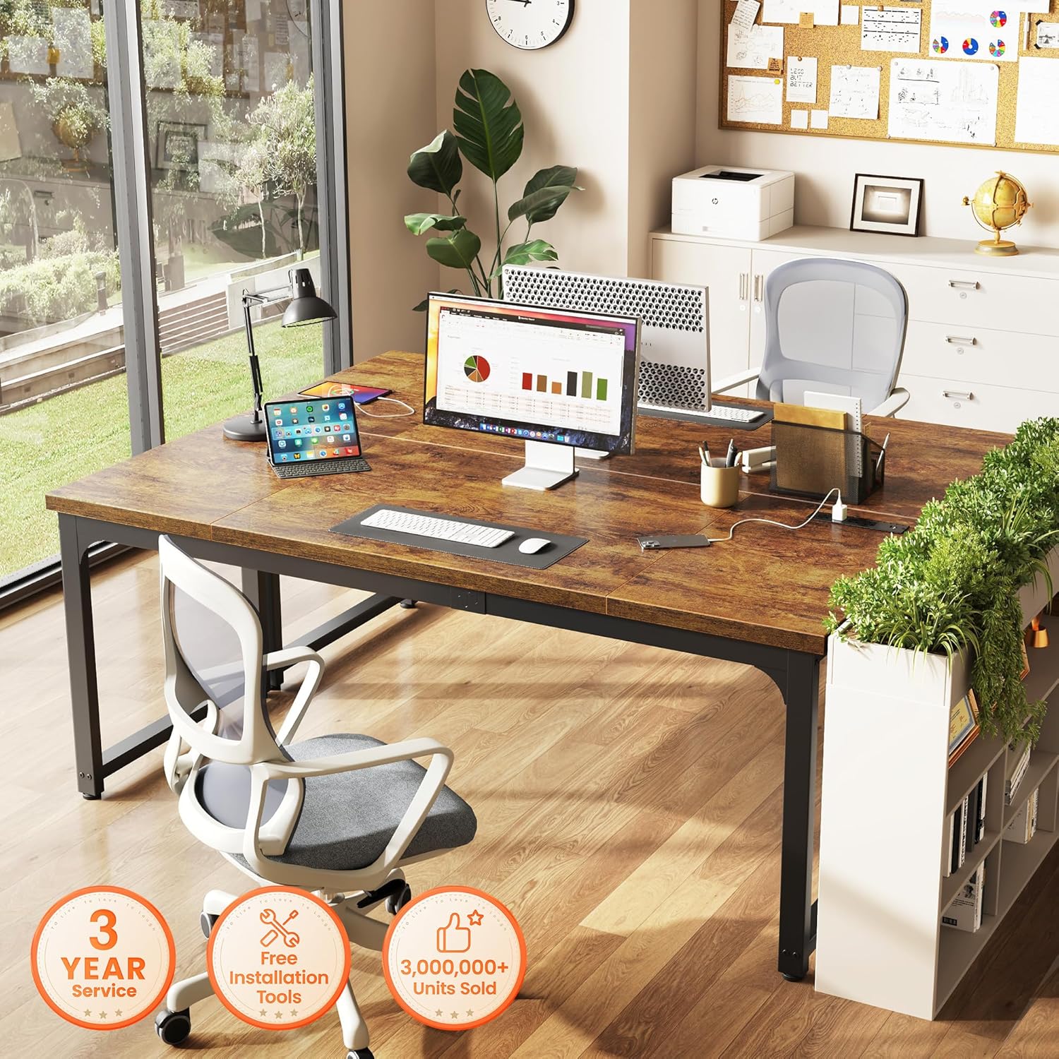 Detalle de Huuger 63 x 24 Inch Desk with USB-C Outlet