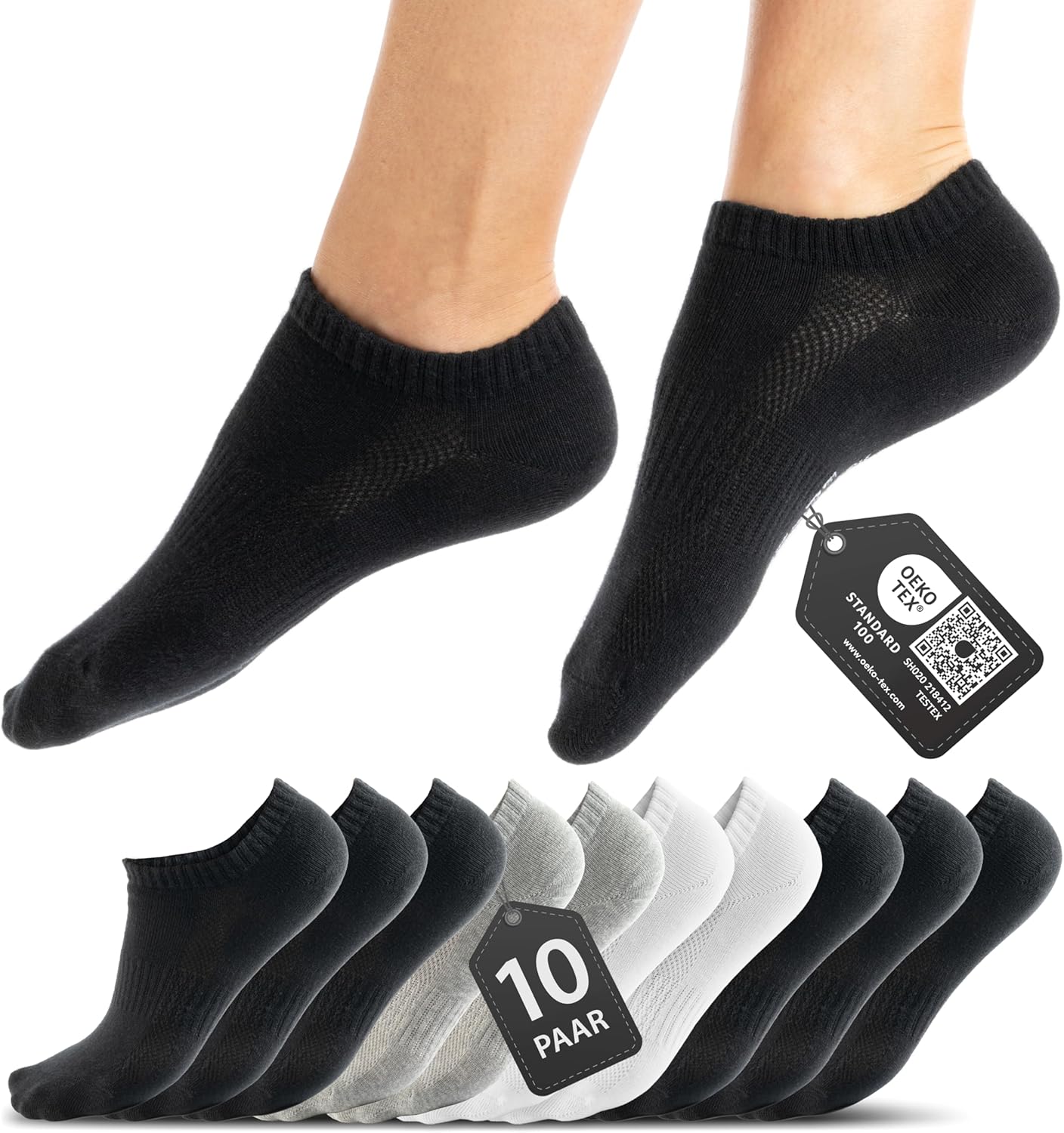 Thumbnail 6 de HELDENWERK 10 Paar Premium Sneaker Socken (Unisex) aus gekämmter Baumwolle – kurz, bequem ohne drückende Naht