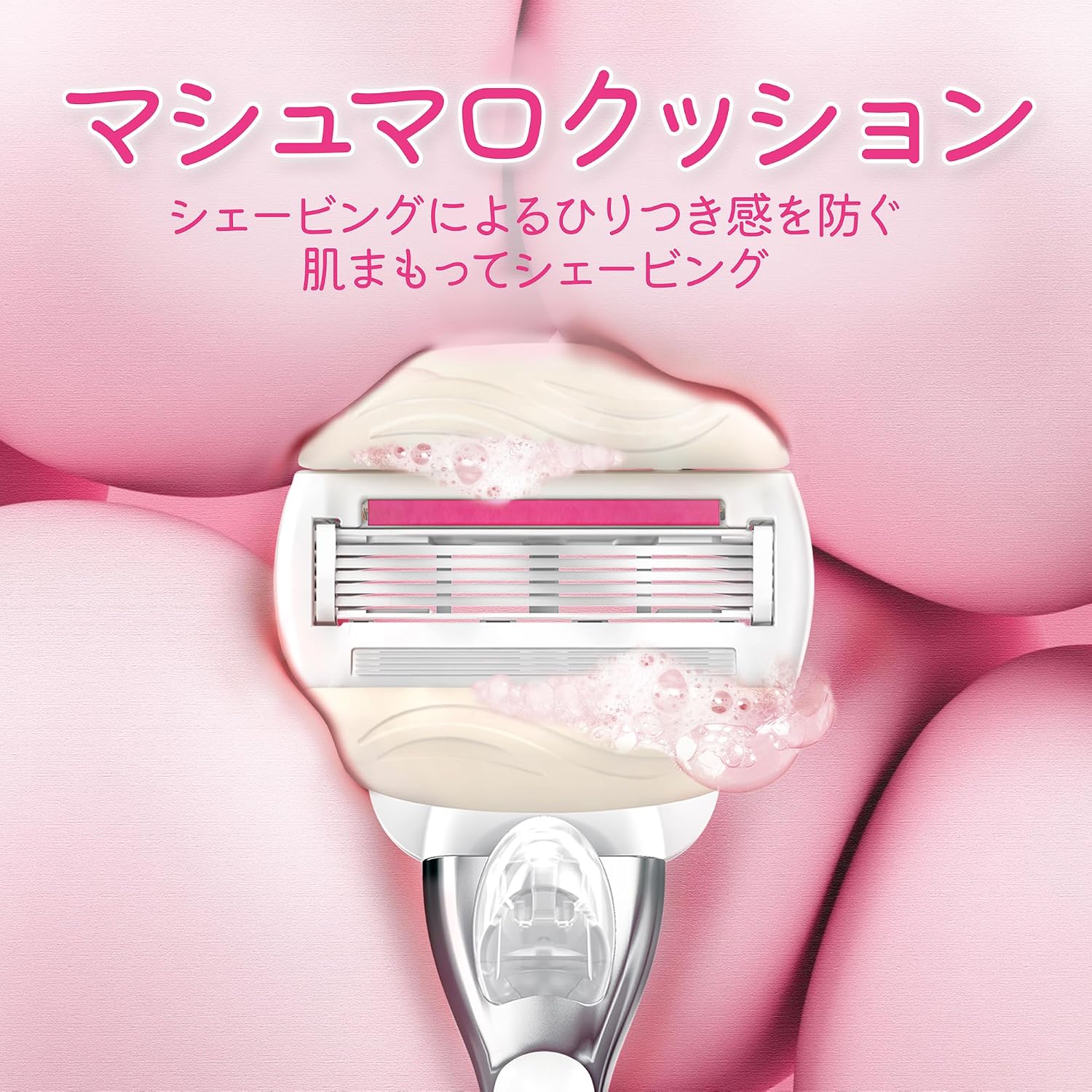 Detalle 2 de Gillette Venus コンフォートグライド5 替刃 6個 ソープ付き いちご畑の香り