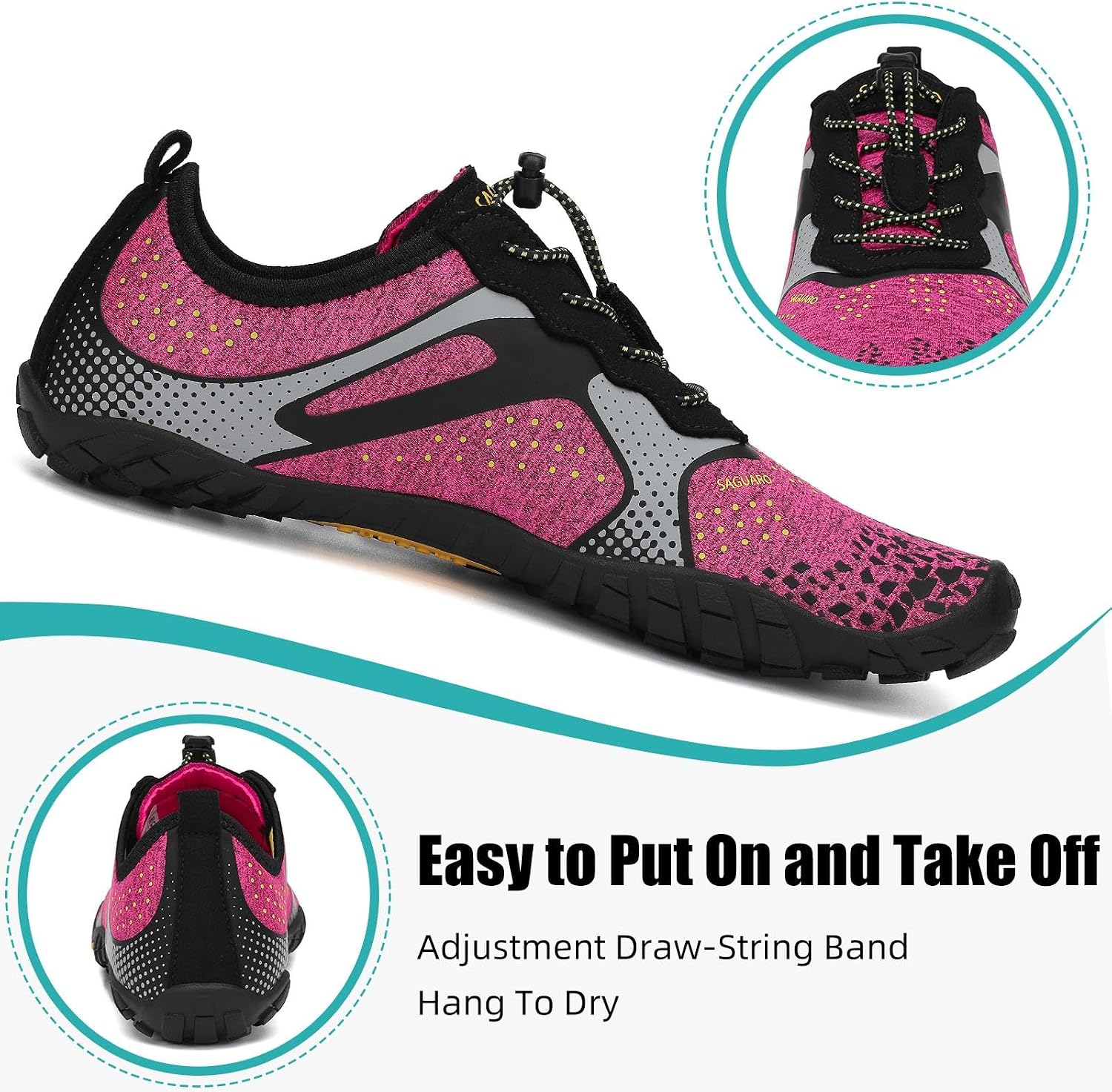 Detalle de SAGUARO Barefoot Shoes: Wide Toe Box Minimalist Trail Runner with Zero Drop
