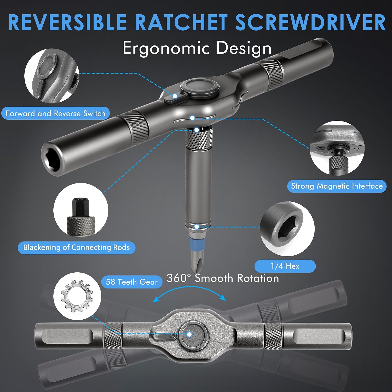 Detalle de Asnish Rs34-1mb 42-in-1 Magnetic Precision Screwdriver Set