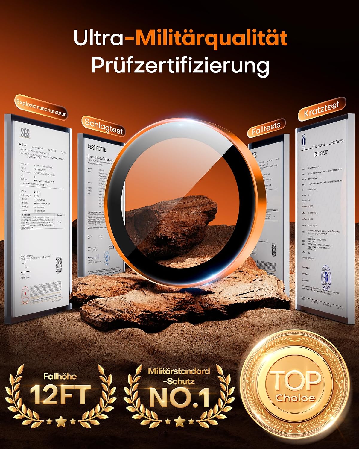 Detalle de TOCOL Kameraschutz 2 Sets für iPhone 17 Pro/Pro Max