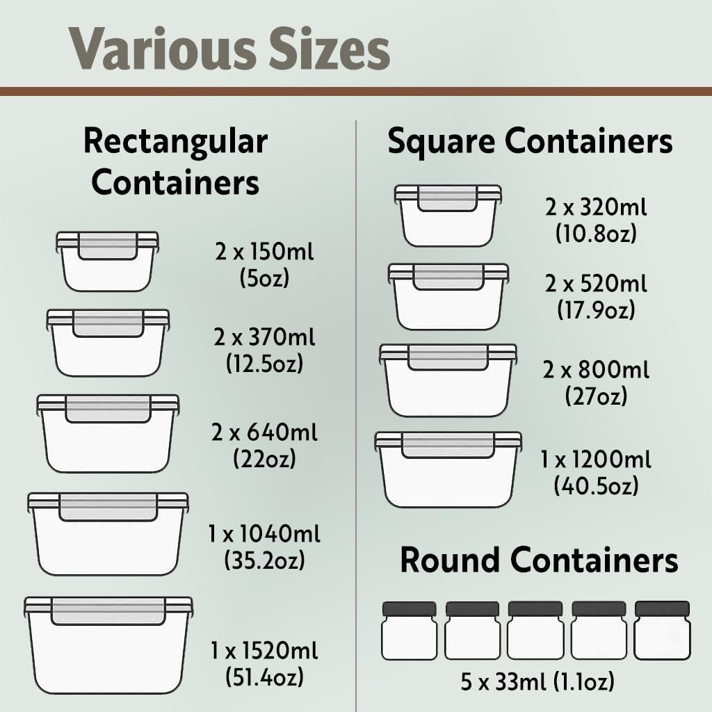 Thumbnail 2 de Glass Food Storage 40pc Set, Airtight Containers 🍱