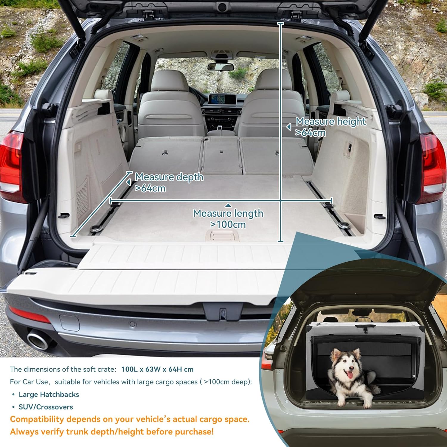 Thumbnail 6 de Petsfit Soft Dog Travel Crate for Medium to Large Dogs up to 40 kg