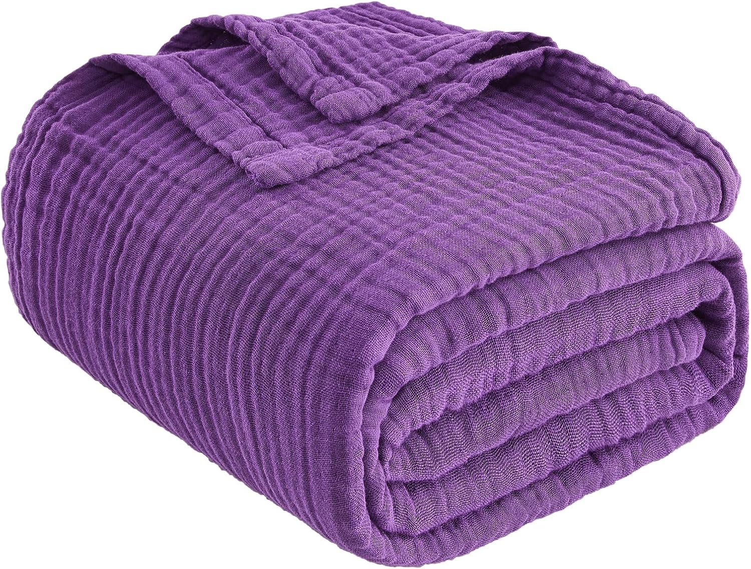 Thumbnail 6 de EMME Cotton blanket Muslin Cotton Queen Blanket, Purple, 90" x 90