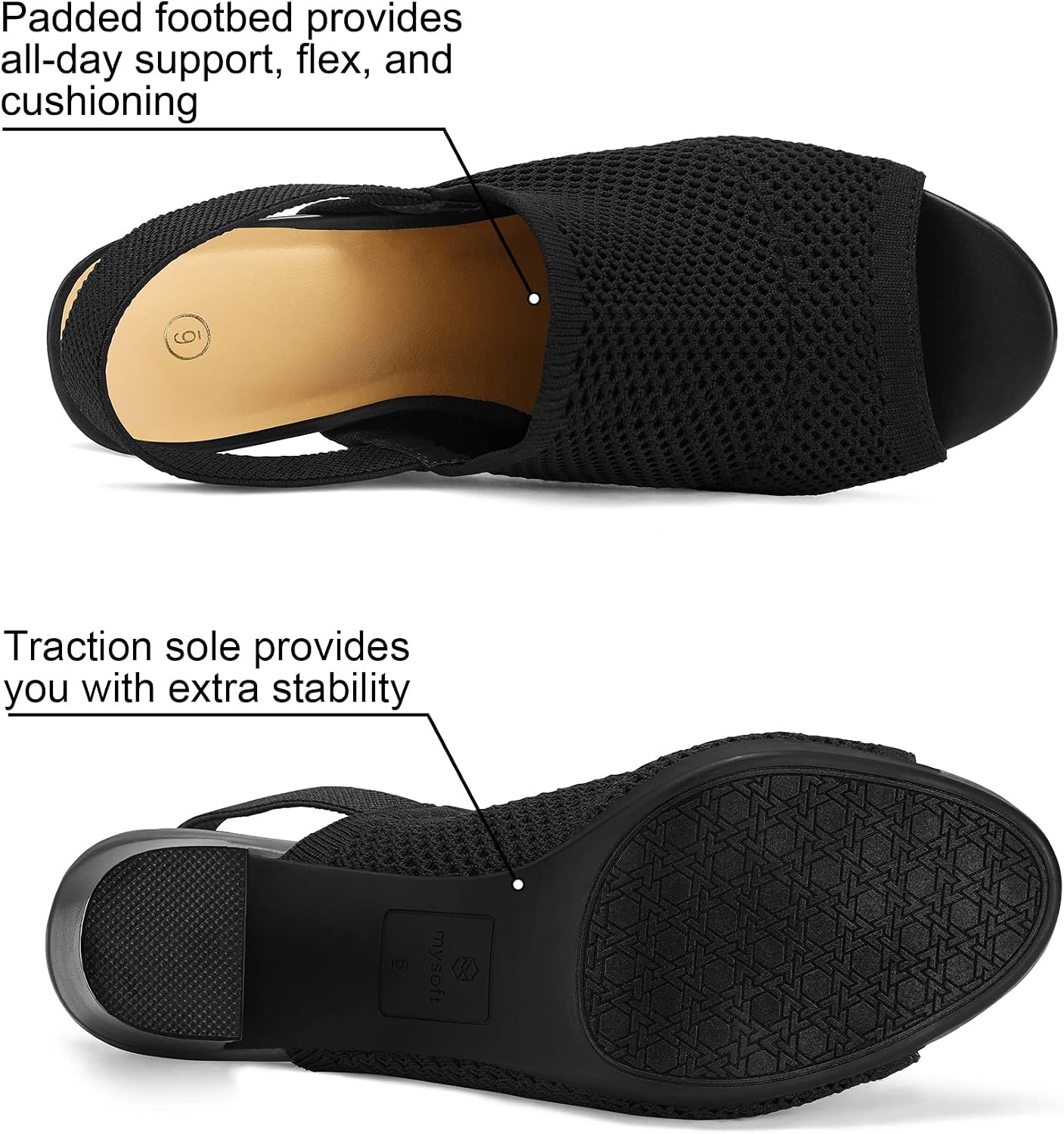 Detalle de mysoft Women's Knit Sandals