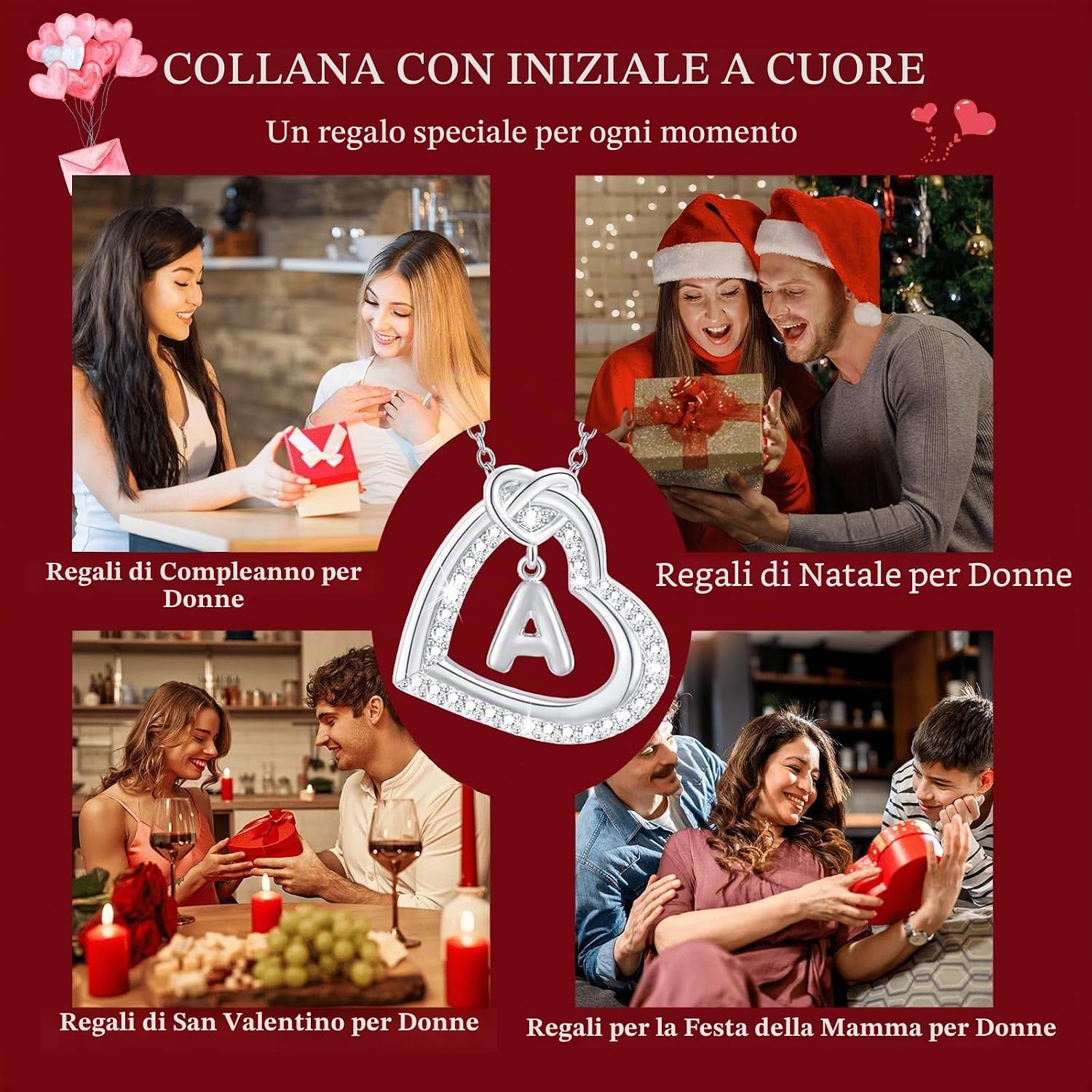 Detalle 2 de Collana con lettera A-Z in argento