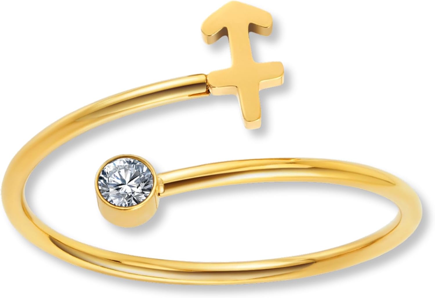 Detalle de GD GOOD.designs Sternzeichen Ring Gold – 18K Vergoldet, verstellbar 52–60, Zirkonia
