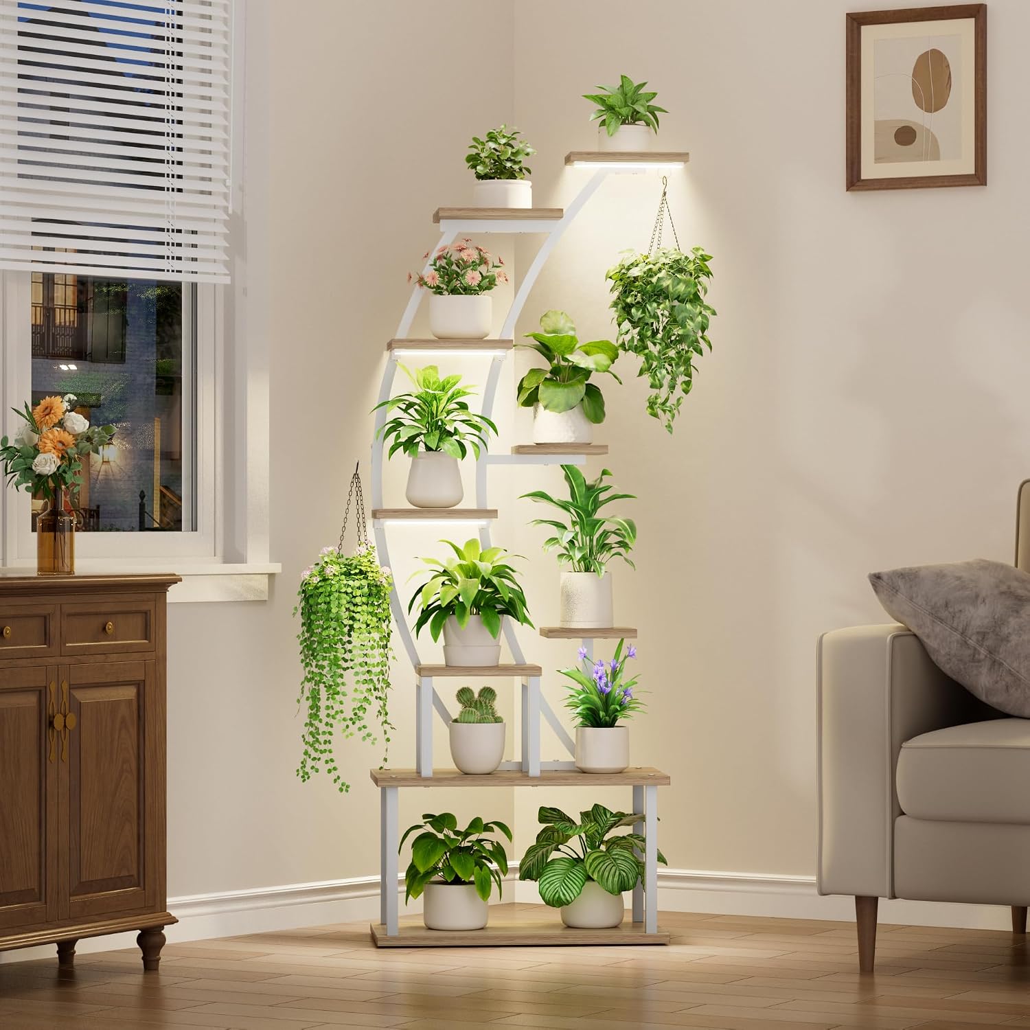 Detalle 2 de BACEKOLL Support pour plantes d’intérieur avec lampes de croissance