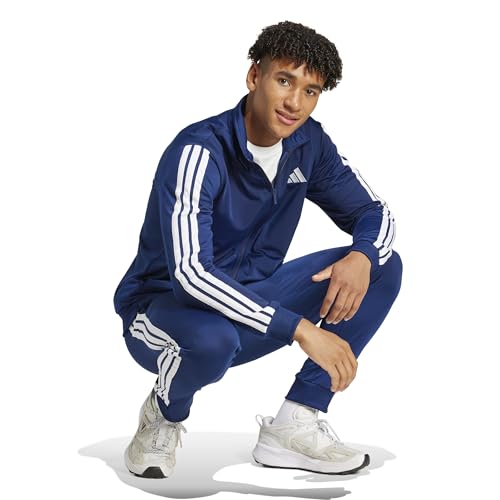 Thumbnail 1 de adidas Uomo SPORTSWEAR BASIC 3 STRIPES TRICOT TRACKSUIT, Dark Blue, M Extra Tall