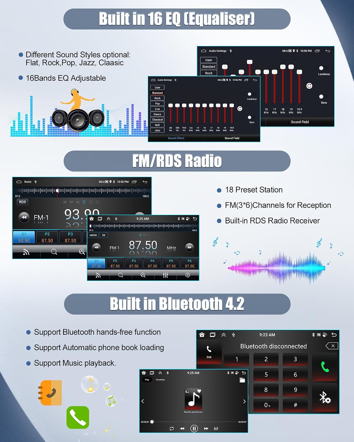 Thumbnail 6 de SIXWIN 2+64G Android 13 Autoradio 7" HD