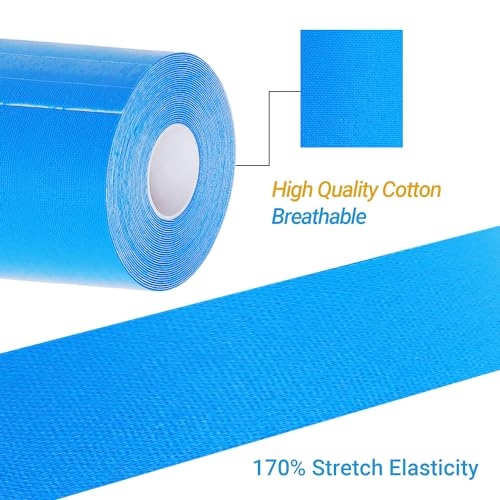 Detalle de LiangMai Kinesio Tape – Set da 3 rotoli 5 cm x 5 m (Nero, Blu, Rosa)