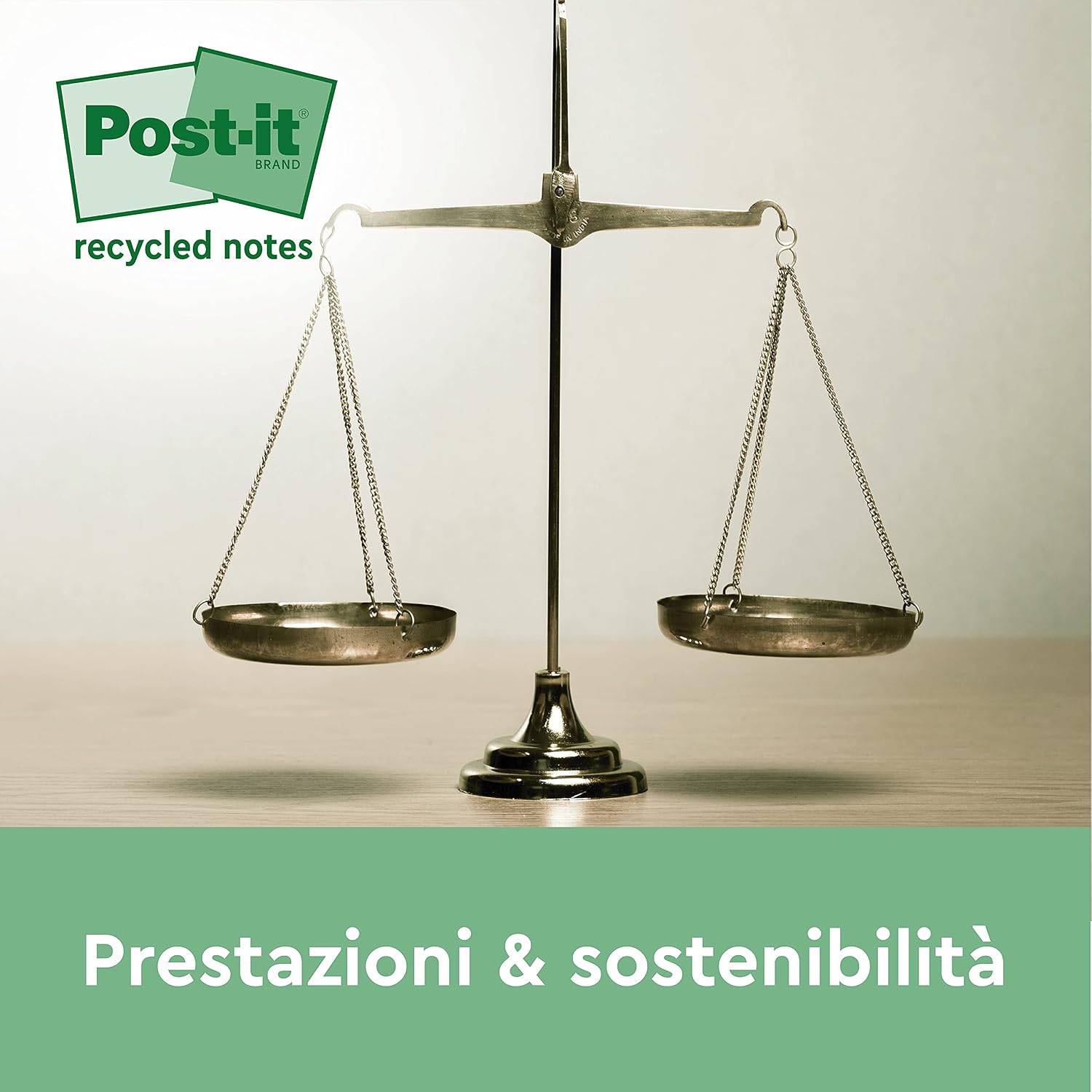 Detalle de Foglietti adesivi Post-it in carta riciclata al 100% – 24 blocchetti (38×51 mm) in colori assortiti
