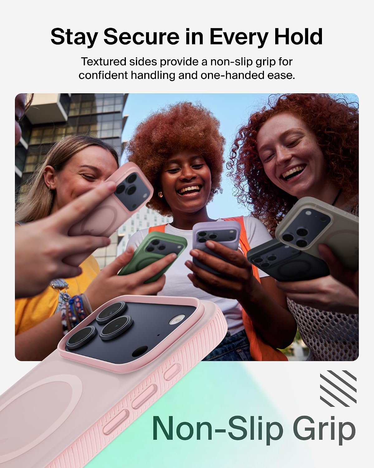 Detalle 2 de Belkin SheerForce Grip MagSafe Case for iPhone 17 Pro Max – Slim, Transparent, Anti-Slip